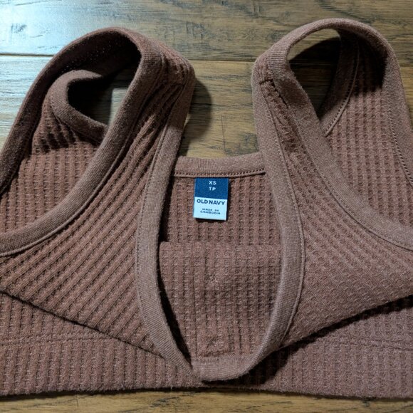 Old Navy waffle joggers and bra top lounge set PJs rust brown size XS - Picture 6 of 16
